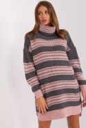 Sukienka Model BA-SK-8007.42P Grey/Pink - Badu Badu Sukienka Model BA-SK-8007.42P Grey/Pink - Badu Badu