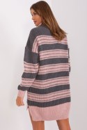 Sukienka Model BA-SK-8007.42P Grey/Pink - Badu Badu Sukienka Model BA-SK-8007.42P Grey/Pink - Badu Badu