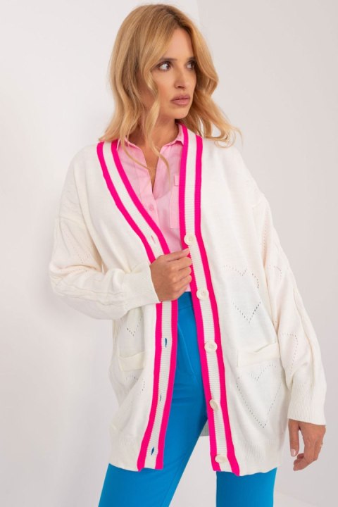 Sweter Damski Model BA-SW-12055.14X Ecru - Badu Badu Sweter Damski Model BA-SW-12055.14X Ecru - Badu Badu