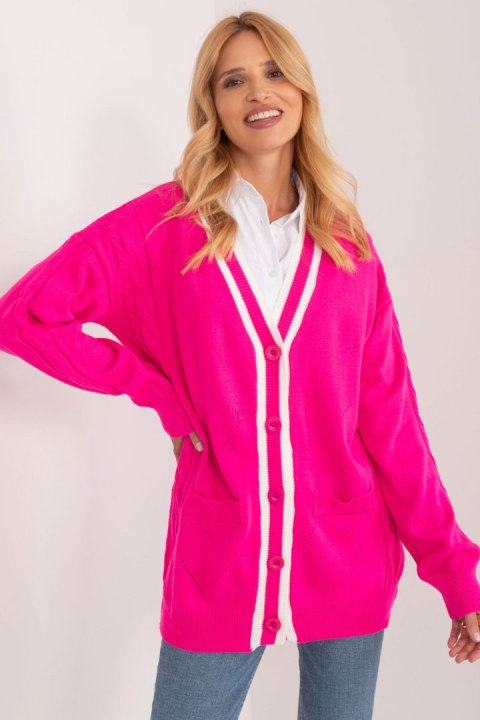 Sweter Damski Model BA-SW-12055.14X Fluo Pink - Badu Badu Sweter Damski Model BA-SW-12055.14X Fluo Pink - Badu Badu
