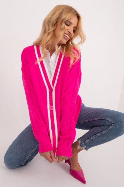 Sweter Damski Model BA-SW-12055.14X Fluo Pink - Badu Badu Sweter Damski Model BA-SW-12055.14X Fluo Pink - Badu Badu