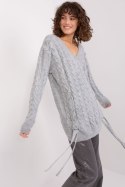 Sweter Damski Model BA-SW-8027.85P Grey - Badu Badu Sweter Damski Model BA-SW-8027.85P Grey - Badu Badu