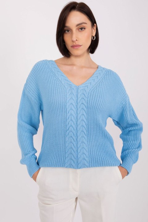 Sweter Damski Model BA-SW-8028.32 Light Blue - Badu Badu Sweter Damski Model BA-SW-8028.32 Light Blue - Badu Badu