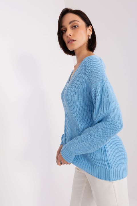 Sweter Damski Model BA-SW-8028.32 Light Blue - Badu Badu Sweter Damski Model BA-SW-8028.32 Light Blue - Badu Badu