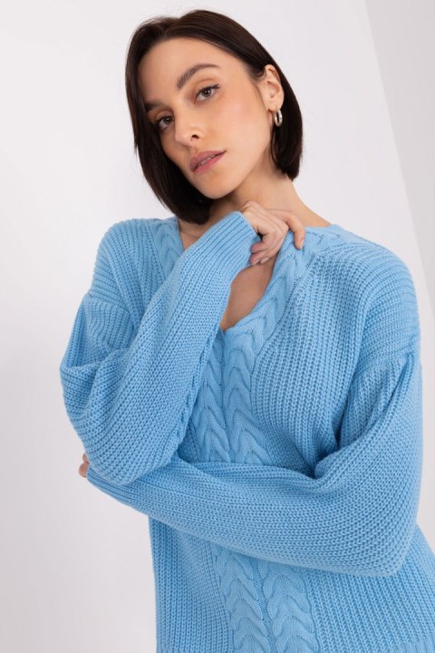 Sweter Damski Model BA-SW-8028.32 Light Blue - Badu Badu Sweter Damski Model BA-SW-8028.32 Light Blue - Badu Badu