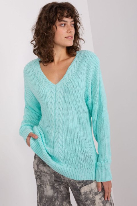 Sweter Damski Model BA-SW-8028.36P Mint - Badu Badu Sweter Damski Model BA-SW-8028.36P Mint - Badu Badu