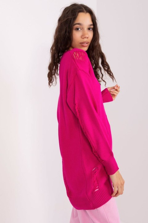Sweter Damski Model BA-SW-8042-1.23 Fuksja - Badu Badu Sweter Damski Model BA-SW-8042-1.23 Fuksja - Badu Badu