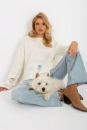 Sweter Damski Model BA-SW-8043.03 Ecru - Badu Badu Sweter Damski Model BA-SW-8043.03 Ecru - Badu Badu
