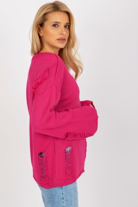 Sweter Damski Model BA-SW-8043.08X Fuksja - Badu Badu Sweter Damski Model BA-SW-8043.08X Fuksja - Badu Badu