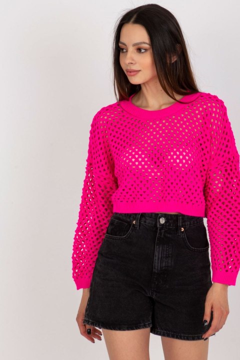 Sweter Damski Model BA-SW-9008.35P Fluo Pink - Badu Badu Sweter Damski Model BA-SW-9008.35P Fluo Pink - Badu Badu