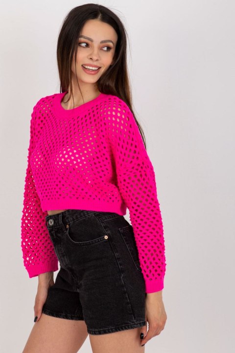 Sweter Damski Model BA-SW-9008.35P Fluo Pink - Badu Badu Sweter Damski Model BA-SW-9008.35P Fluo Pink - Badu Badu