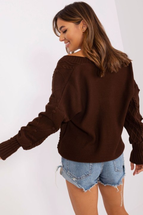 Sweter Damski Model BA-SW-8005.00P Dark Brown - Badu Badu Sweter Damski Model BA-SW-8005.00P Dark Brown - Badu Badu