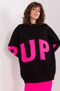 Sweter Damski Model BA-SW-8060.05P Black/Pink - Badu Badu Sweter Damski Model BA-SW-8060.05P Black/Pink - Badu Badu