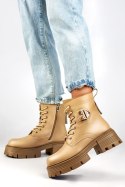 Botki Model GD-TL55BE Beige - PRIMO PRIMO Botki Model GD-TL55BE Beige - PRIMO PRIMO