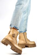 Botki Model GD-TL55BE Beige - PRIMO PRIMO Botki Model GD-TL55BE Beige - PRIMO PRIMO