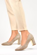 Czółenka Model GD-DO112A-BE Beige/Grey - PRIMO PRIMO Czółenka Model GD-DO112A-BE Beige/Grey - PRIMO PRIMO
