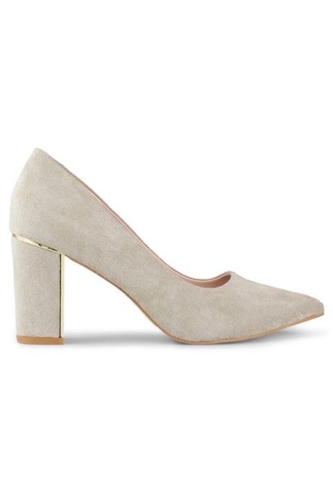 Czółenka Model GD-DO112A-BE Beige/Grey - PRIMO PRIMO Czółenka Model GD-DO112A-BE Beige/Grey - PRIMO PRIMO