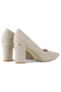 Czółenka Model GD-DO112A-BE Beige/Grey - PRIMO PRIMO Czółenka Model GD-DO112A-BE Beige/Grey - PRIMO PRIMO