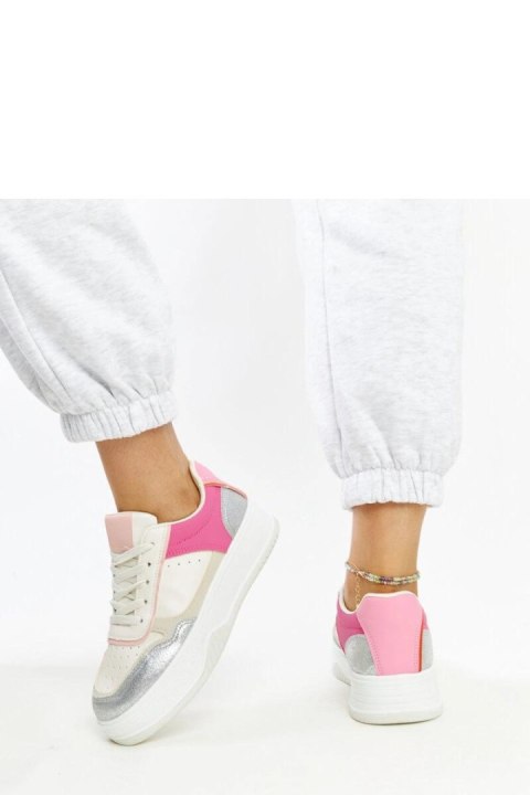 Biało-różowe sneakersy na grubszej podeszwie Rumai - Solea Solea Biało-różowe sneakersy na grubszej podeszwie Rumai - Solea Solea