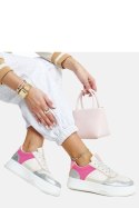 Biało-różowe sneakersy na grubszej podeszwie Rumai - Solea Solea Biało-różowe sneakersy na grubszej podeszwie Rumai - Solea Solea