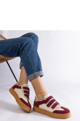 Bordowe sneakersy zapinane na rzepy Mena - Solea Solea
