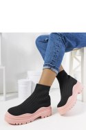 Czarno różowe wysokie sneakersy Marks - Solea Solea Czarno różowe wysokie sneakersy Marks - Solea Solea