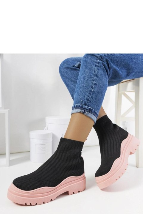 Czarno różowe wysokie sneakersy Marks - Solea Solea Czarno różowe wysokie sneakersy Marks - Solea Solea