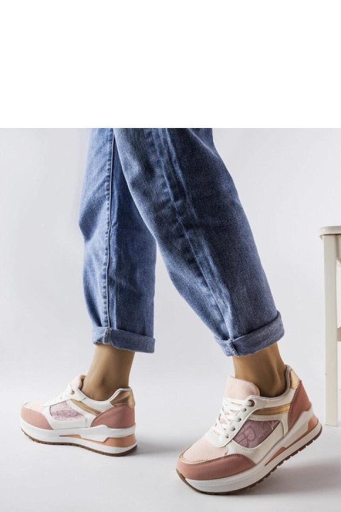 Różowe sneakersy ze wzorystą wstawką Genovesee - Solea Solea Różowe sneakersy ze wzorystą wstawką Genovesee - Solea Solea
