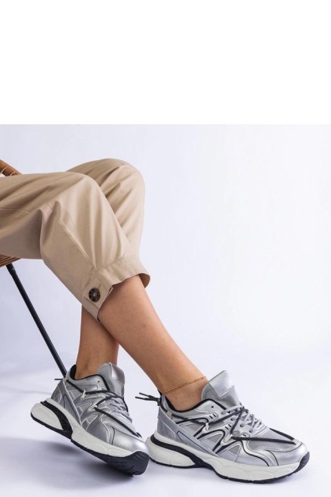 Srebrne damskie sneakersy na masywnej podeszwie Colunga - Solea Solea Srebrne damskie sneakersy na masywnej podeszwie Colunga - Solea Solea