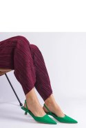 Zielone szpilki kaczuszki z otwartą pieta Mikado - Solea Solea