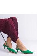 Zielone szpilki kaczuszki z otwartą pieta Mikado - Solea Solea