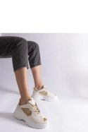 Beżowe sneakersy damskie z brokatowymi wstawkami Caraballo - Solea Solea Beżowe sneakersy damskie z brokatowymi wstawkami Caraballo - Solea Solea