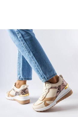 Beżowe sneakersy na koturnie Leopoldo - Solea Solea