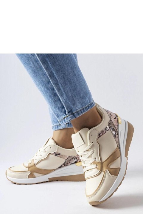 Beżowe sneakersy na koturnie Leopoldo - Solea Solea Beżowe sneakersy na koturnie Leopoldo - Solea Solea