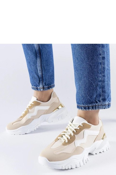 Beżowe sneakersy na masywnej podeszwie Gironic - Solea Solea Beżowe sneakersy na masywnej podeszwie Gironic - Solea Solea