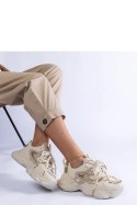Beżowe sneakersy sportowe damskie na masywnej podeszwie Lien - Solea Solea Beżowe sneakersy sportowe damskie na masywnej podeszwie Lien - Solea Solea