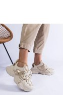Beżowe sneakersy sportowe damskie na masywnej podeszwie Lien - Solea Solea Beżowe sneakersy sportowe damskie na masywnej podeszwie Lien - Solea Solea