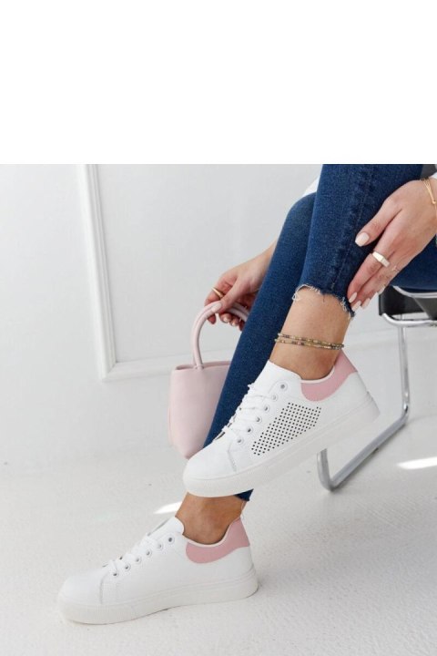 Biało-różowe ażurowe sneakersy Semhar - Solea Solea Biało-różowe ażurowe sneakersy Semhar - Solea Solea