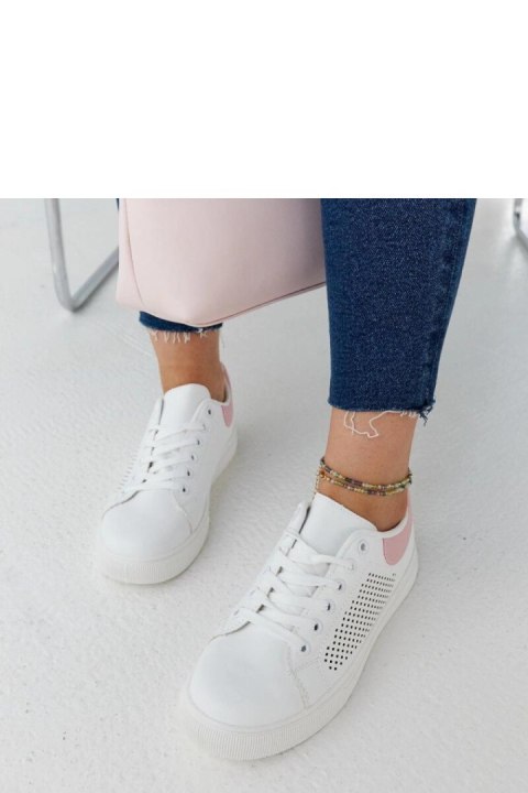Biało-różowe ażurowe sneakersy Semhar - Solea Solea Biało-różowe ażurowe sneakersy Semhar - Solea Solea