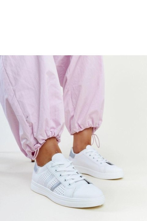 Biało-srebrne sneakersy eko skóra Berdine - Solea Solea Biało-srebrne sneakersy eko skóra Berdine - Solea Solea