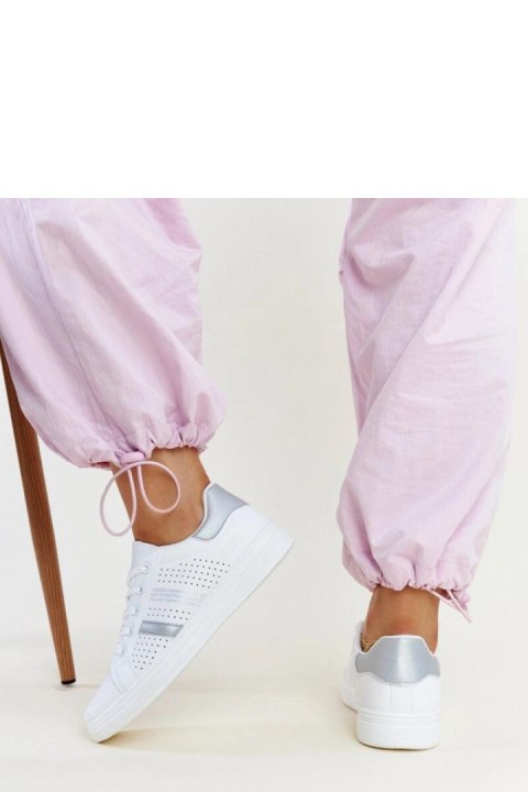 Biało-srebrne sneakersy eko skóra Berdine - Solea Solea Biało-srebrne sneakersy eko skóra Berdine - Solea Solea
