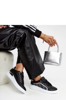 Czarne sneakersy na platformie z brokatem Fekete - Solea Solea