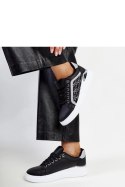 Czarne sneakersy na platformie z brokatem Fekete - Solea Solea