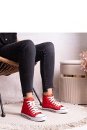 Czerwone wysokie trampki z koronką Bonifakima - Solea Solea Czerwone wysokie trampki z koronką Bonifakima - Solea Solea