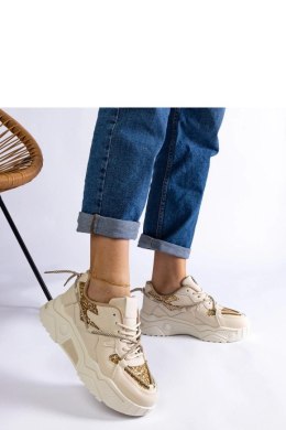 Beżowe sneakersy damskie z brokatem Agar - Solea Solea