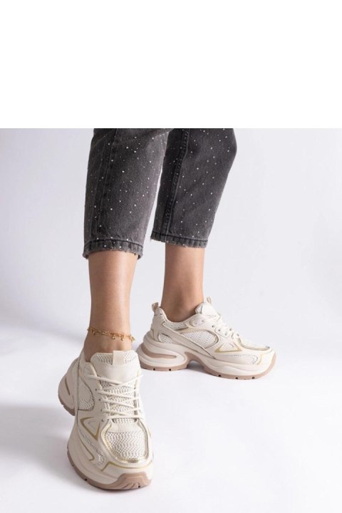 Beżowe sneakersy na masywnej podeszwie Adoma - Solea Solea