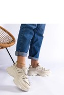 Beżowe sneakersy sportowe damskie Ivett - Solea Solea