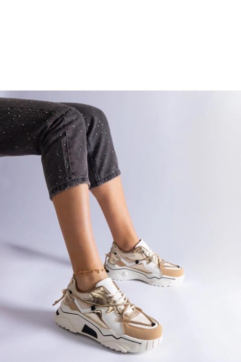 Beżowe sneakersy zdobione cyrkoniowym sznurkiem Valdeza - Solea Solea Beżowe sneakersy zdobione cyrkoniowym sznurkiem Valdeza - Solea Solea