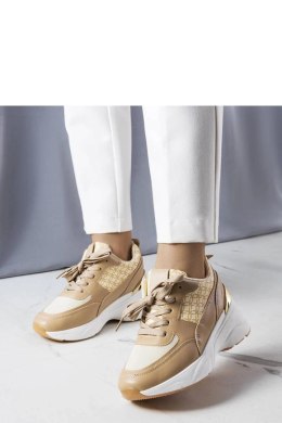 Beżowe sneakersy zdobione monogramem Lora - Solea Solea