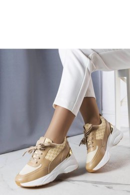 Beżowe sneakersy zdobione monogramem Lora - Solea Solea